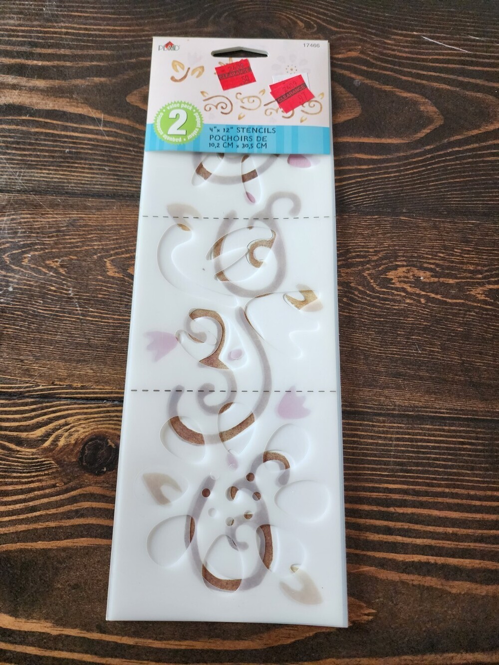 Plaid FolkArt 17466 Scroll Paste Stencil - 2 Designs - 2006 - Retro NEW #8